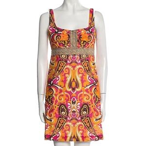 Milly of New York Paisley Print Scoop Neck Sleeveless Mini Dress Size 2